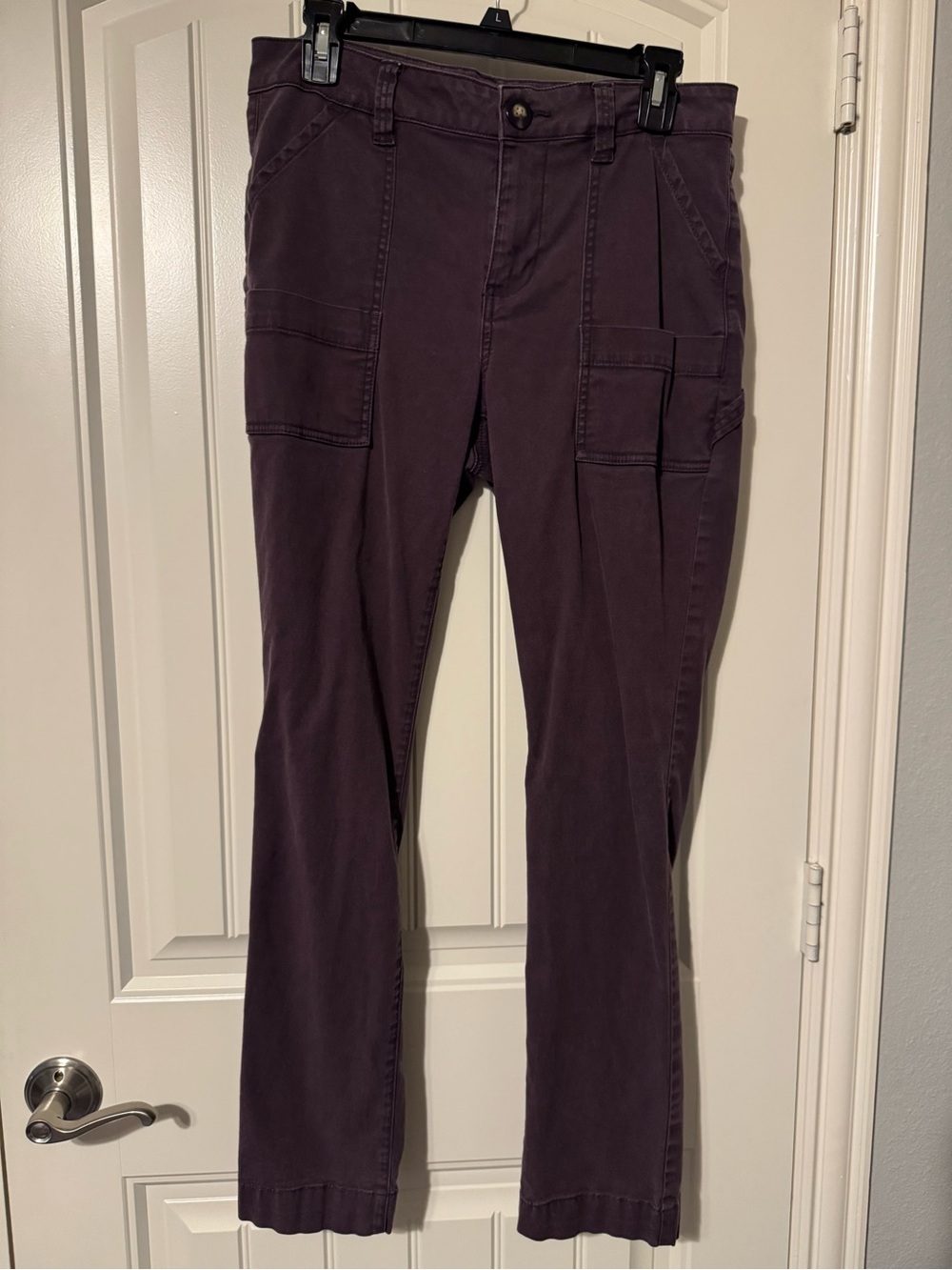 CAbi Plum Straight-Leg Utility Pants